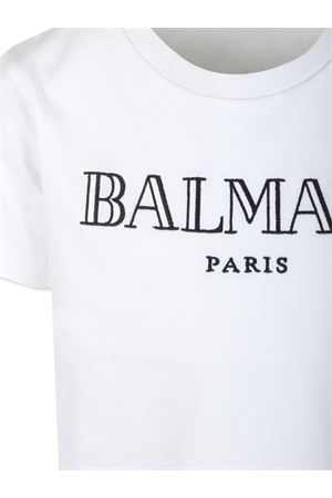 tshirt in cotone bianco BALMAIN PARIS KIDS | BV8R51Z0082100NE